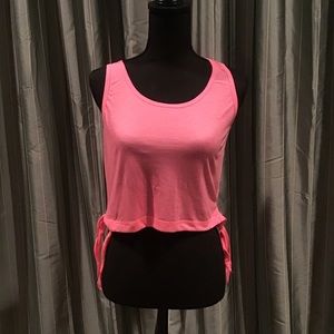 Neon pink crop tank